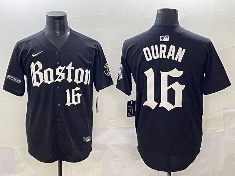 Men 2025 Boston Red Sox #16 Duran Black Five generations Joint Name Nike MLB Jersey style 12->boston red sox->MLB Jersey